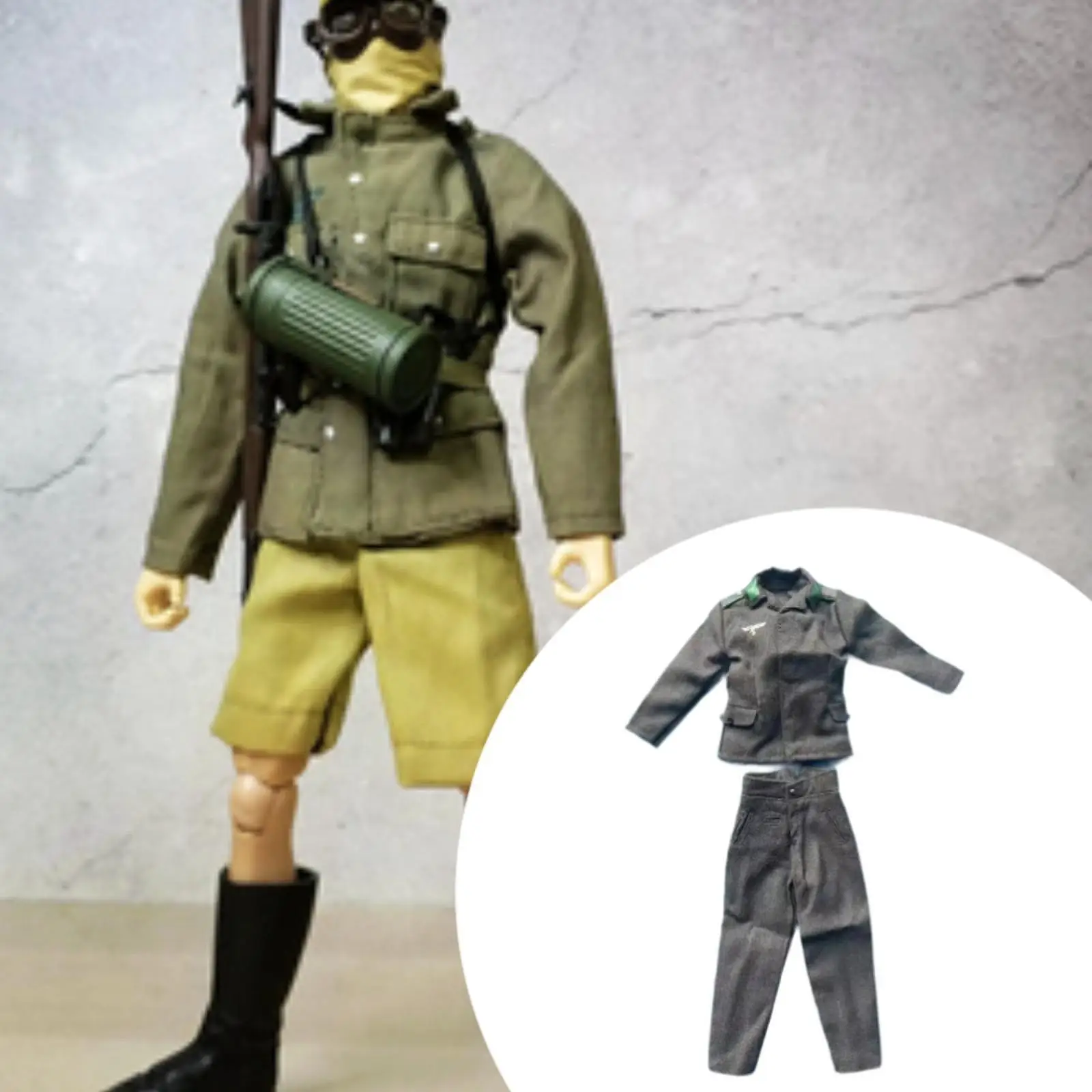 

1/6 Male Figure Doll Clothes Coat and Pants Sturdy Fashion Costume Mini Uniform Outfits Handmade for 12 inch Figure Accessories