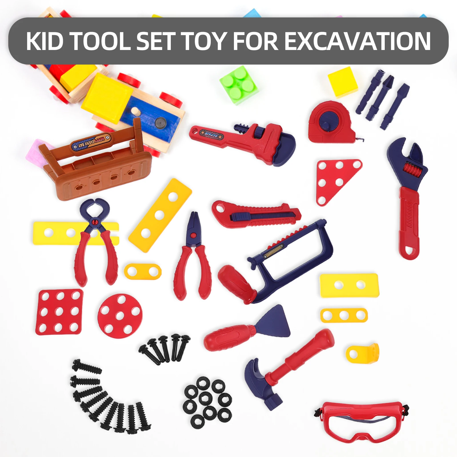 1 zestaw 1 Zestaw narzędzi dla dzieci do wykopalisk, plastikowe narzędzia dla maluchów, narzędzia do napraw, zabawa edukacyjna, zabawa w udawanie, prezent