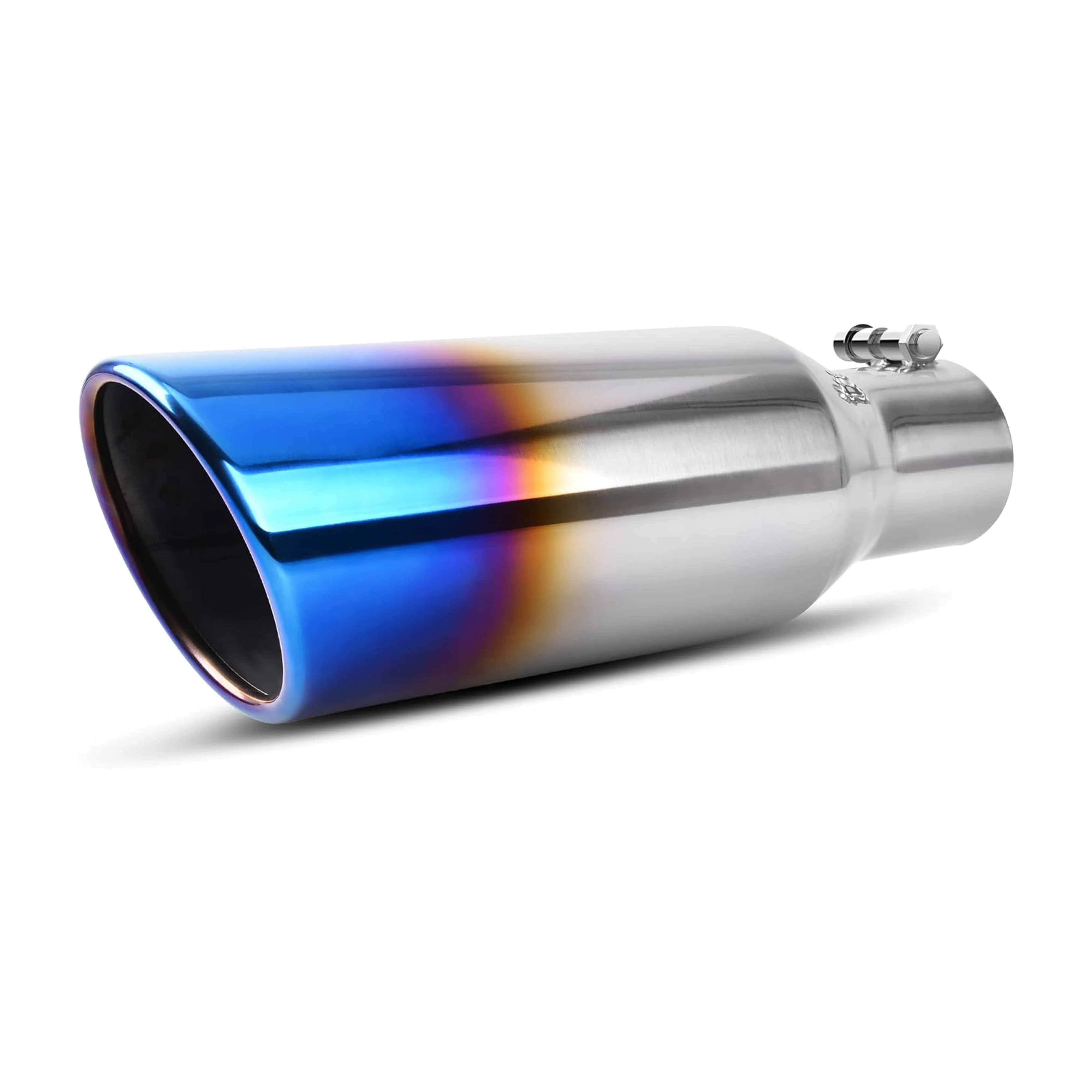 

Titanium Glossy Polished Blue Burnt Exhaust Pipe Tip Universal Tip Tailpipe