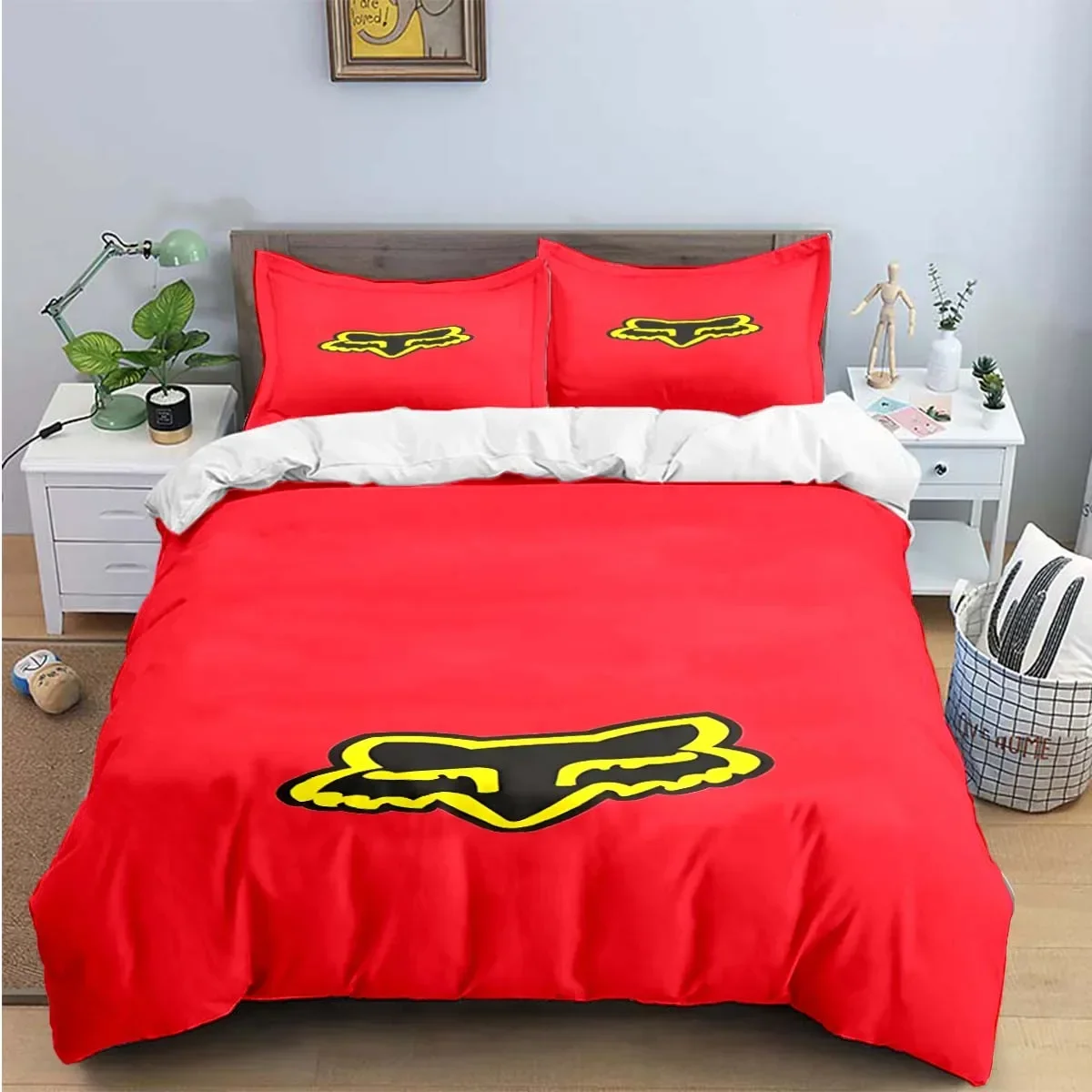 

F-Fox Racing Logo Pattern Bedding Sets Exquisite Bed Supplies Set Duvet Cover Comforter Set Bedding Set Luxury Birthday Gift