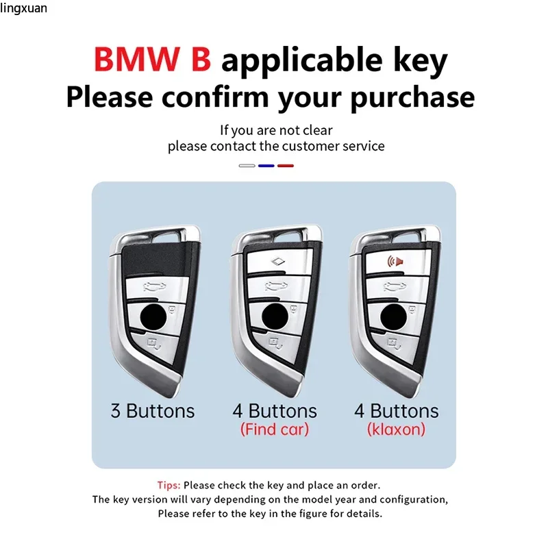 Car Key Case Cover Fob Keyring For BMW F30 F11 X3 F25 Serie 1 E39 X4 G20 X5 G05 F40 X6 F44 216 X1 G30 320i F01 F02  Car Styling view 4