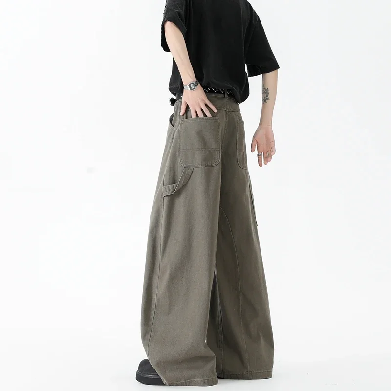 25 men's Brown Y2k Cargo Jeans Baggy Harajuku 90s Denim Women's Trousers Vintage Jean Japanese 2000s Style oversize trend Pants