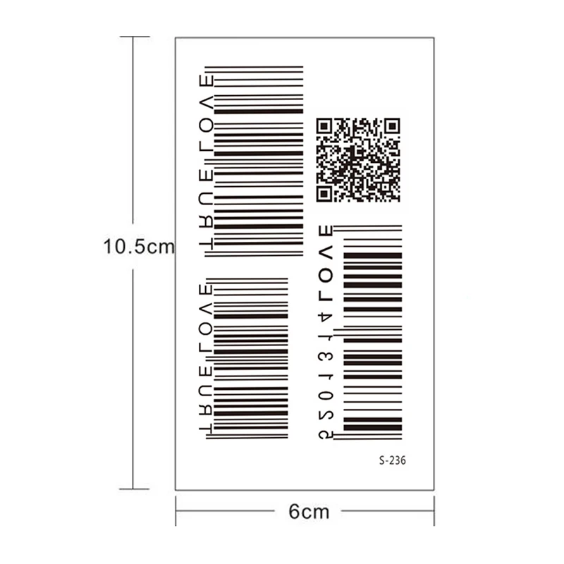 Tattoo Sticker  Waterproof Body Art Sex Waterproof Temporary Tattoos For Men And Women Individuality 3D Barcode Design