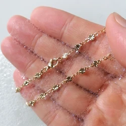 18K Gold Stainless Steel Anklet Barefoot Sandals Women Ankle Chain 23-28cm High Polished Sparkling Daisy Charm 9