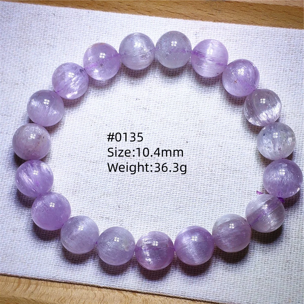 Natural Purple Kunzite Quartz Bracelet Clear Round Beads Kunzite Beads Energy Cat Eye Jewelry For Women Men AAAAAA