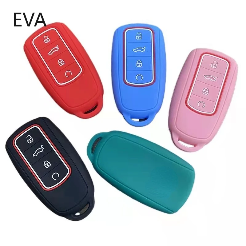 Silicone Car Key Case Cover For Chery Tiggo 8 Pro Tiggo 8plus New 5 Plus 7pro 3 Buttons Remote Fob Holder Protection Keyless Bag