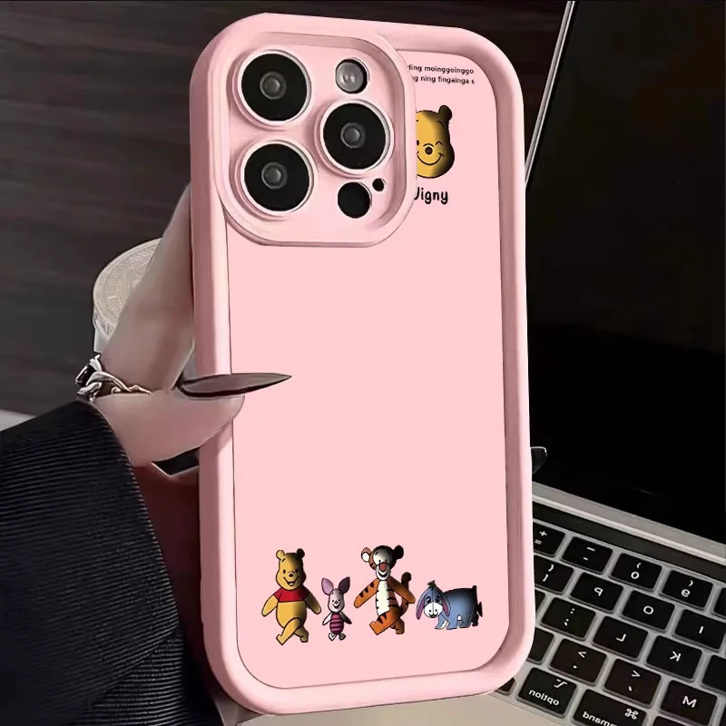 Disneys Winnie The Pooh Piglet Friend Phone Case For iPhone 15 14 13 12 11Pro Max XR XS MAX 78Plus Y2K Cute Anti Fall Back Cover