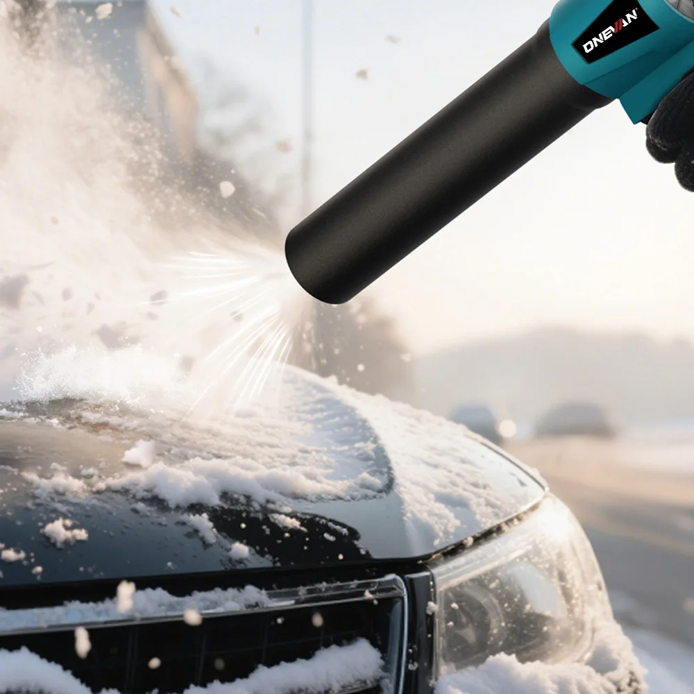 ONEVAN 400M/S Bürstenloser Elektro-Turbolüfter 4000W Kabelloser Handgeführter Laubbläser Leistungsstarkes Werkzeug für Makita 18V Akku – Detail 15