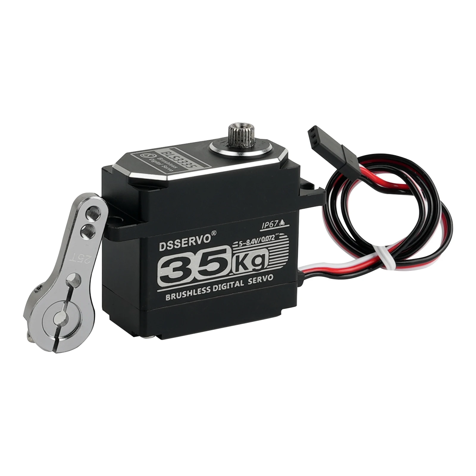 35KG BLS3335 Servo de direção digital de eixo único totalmente metálico 8,4V 180 ° /270 ° /360 °   Peças de motor sem escova de engrenagem de aço para carros robóticos