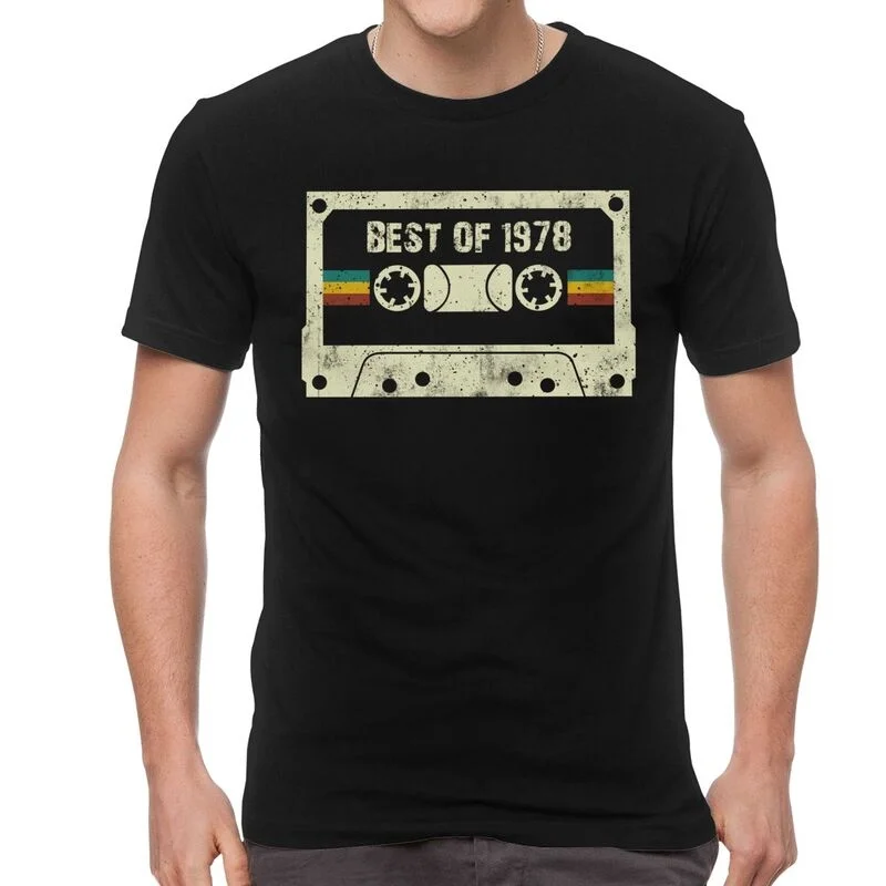 Best Vintage Of 1978 T-Shirts Men Graphic T Shirt Short Sleeve 43nd Birthday Gift Mixtape Cassette Tshirt Cotton Tee Top Clothes