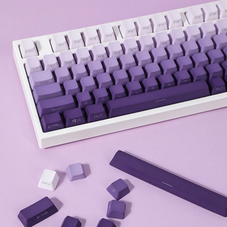 

Dark purple side engraved transparent OEM keycap 68 75 84 87 104 MX 8.0 mechanical keyboard