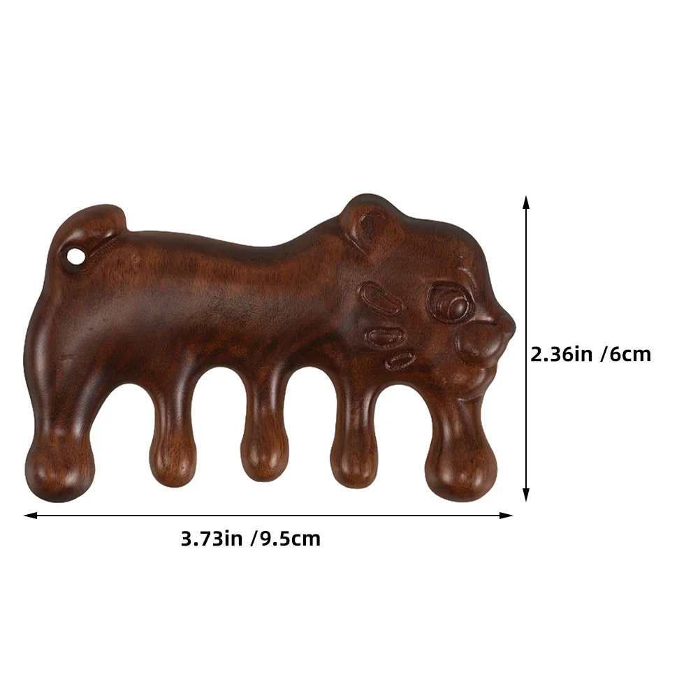 2 قطعة مشط تدليك فروة الرأس الخشبي مريح خمسة أصابع خمسة الأسنان تصميم الخشب الطبيعي غوا شا أداة واسعة الأسنان الشعر فروة الرأس مكشطة #3