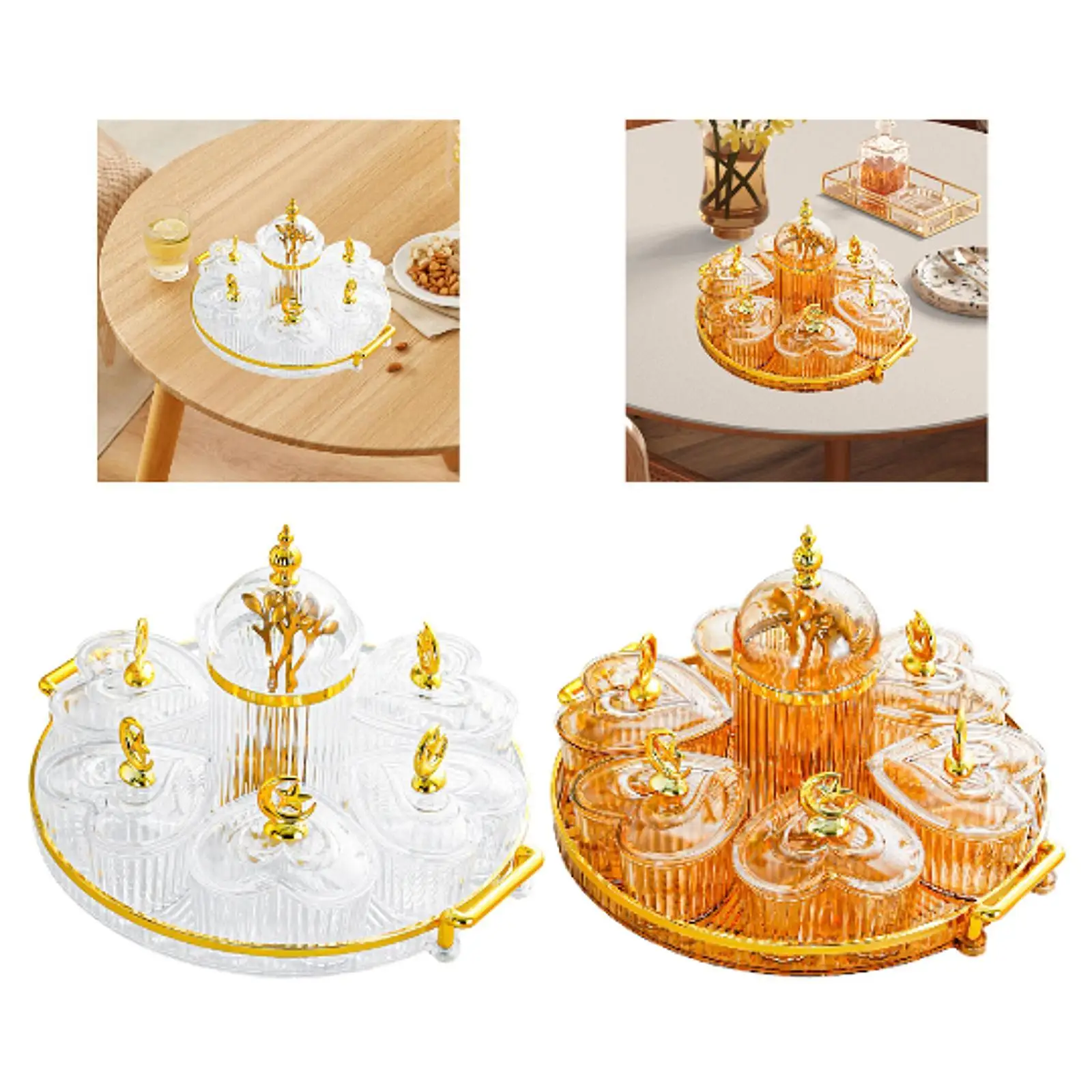 

Dried Fruit Tray with Forks Snack Dishes Nordic Nuts Tray Divided Serving Dishes for Dining Room Holiday Home Living Room Candy
