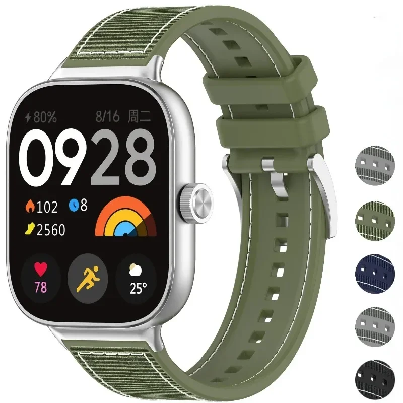 Sports Silicone Braided Nylon Strap For Redmi Watch 4/5 Replacement Bracelet watchband Xiaomi Mi Band 9/8 Pro Accessories Correa