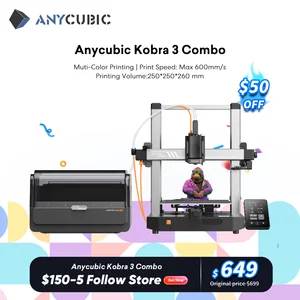 ANYCUBIC-FDM Multi-Color 3D Printer, Kobra 3 Combo, 4 to 8 colors, Print Speed Construction Size 250mm x 250mm x 260mm, Max 600 m/s 10 Main Sales Printer Kit 3D - №3