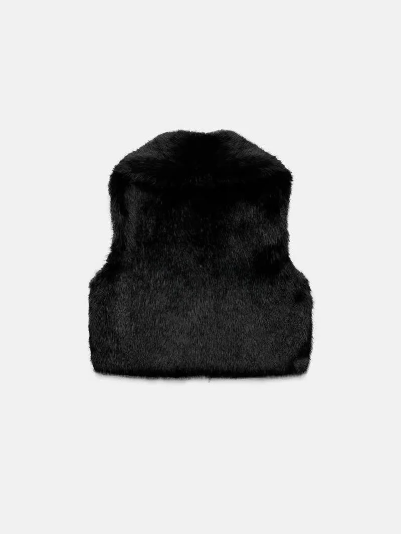 

Fall Winter New Arrival Women's ort Svel Faux Fur Vest High-End Feelings Faionable Polyester Fiber Square Collar Warm