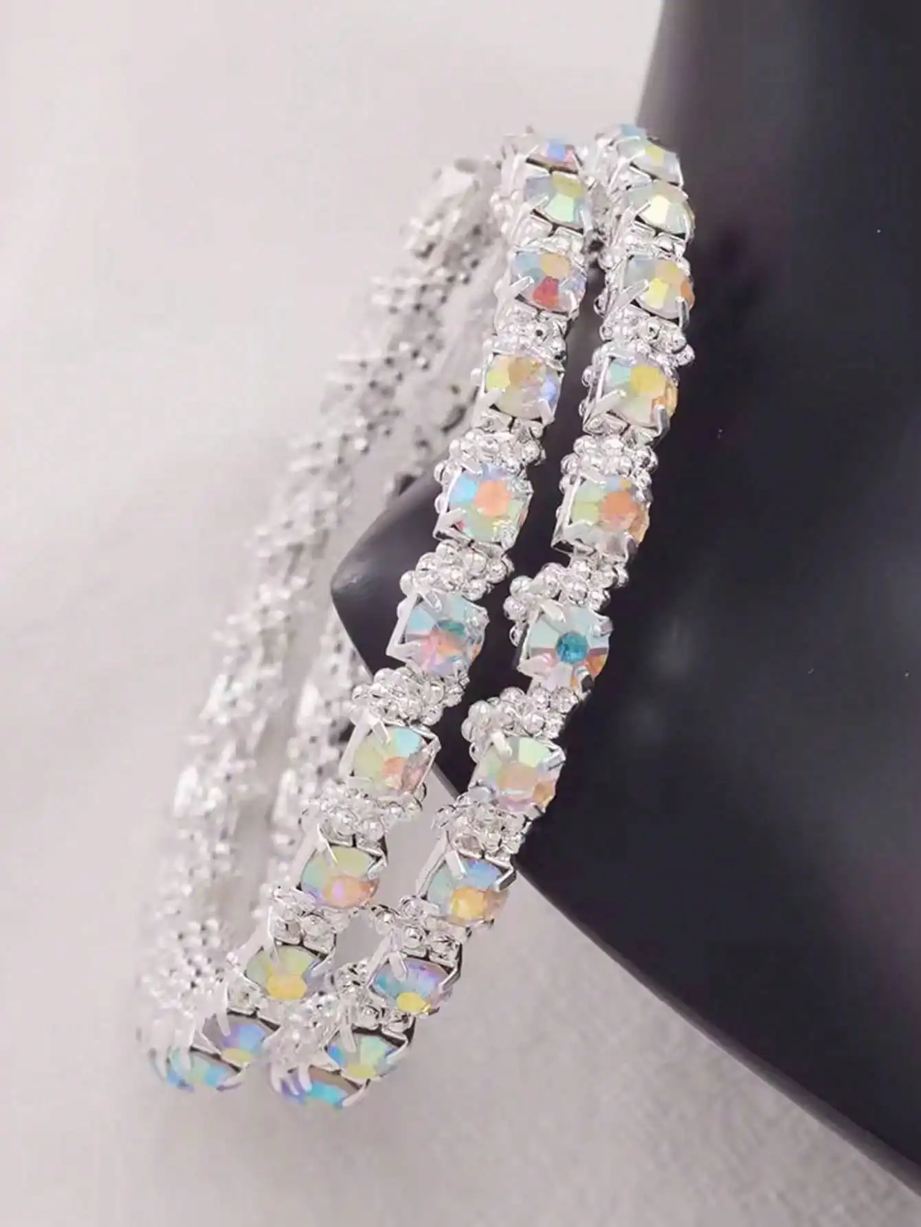 8,5 cm große Street Hellseher Hochzeit Damen Ohrringe; Runde Kristallohrringe; Accessoire-Geschenk; Heiß – Detail 6