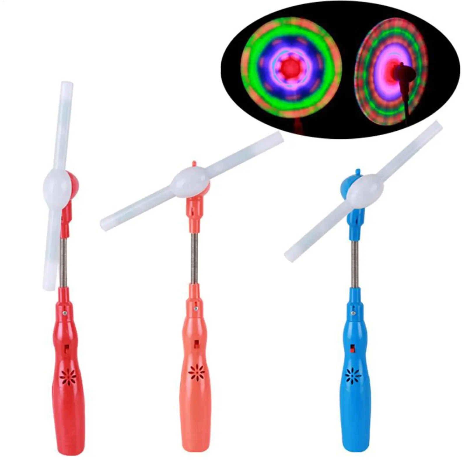 

Handheld LED Music Windmill Stick Rainbow Flashing Light Up Rotating Toys Funny Colorful visual effects Plaything for Kids Party