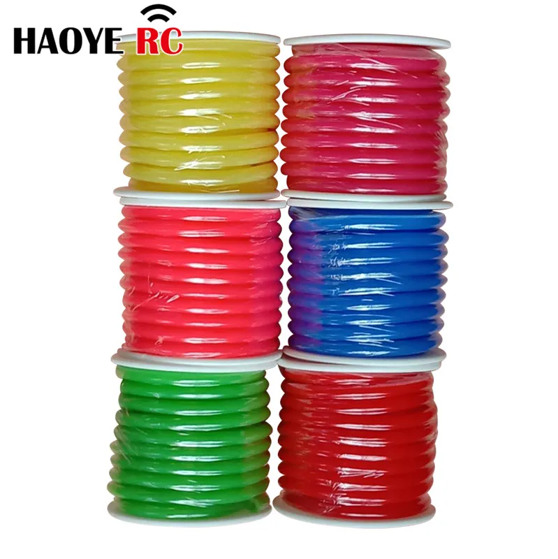 Haoye D5x2.5mm 1 rulo 5 metre silikon RC Nitro(Glow) yakıt hattı için Nitro motor RC uçak 6 renk RC aksesuarları için