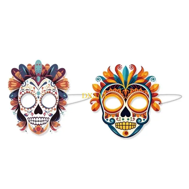 DXAA Mexicans Costume Masks Scary Day of the Dead Skull Kids Cosplays Masquerade Prop