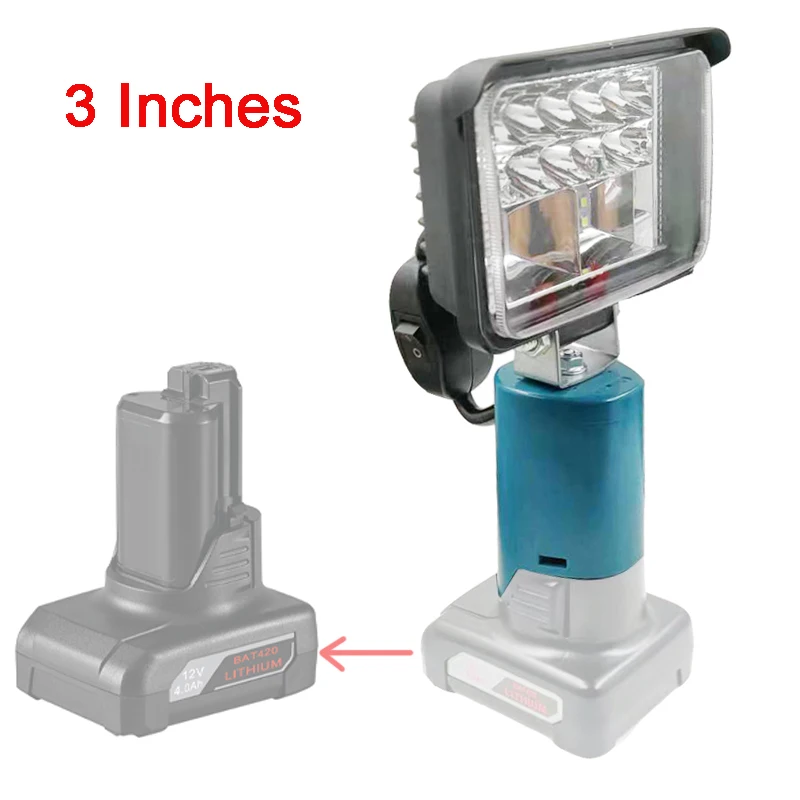 BAT411 LED Work Lights Electric Torch Spotlight Flashlights BAT420 Lamp for Bosch 12V 10.8V Li-ion Battery High Low Ceam Control