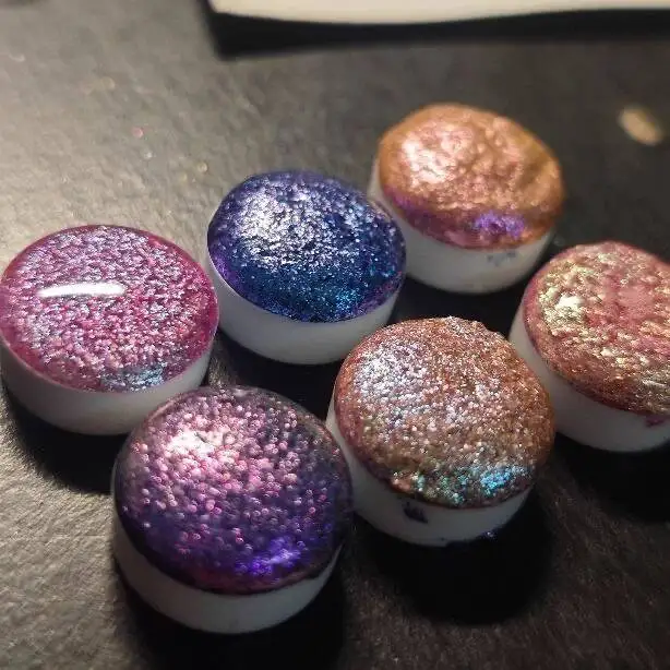 

[Pear Blossom]Solid Pearlescent Watercolor Paints Split Color Painting Drawing Art Tools Thangka