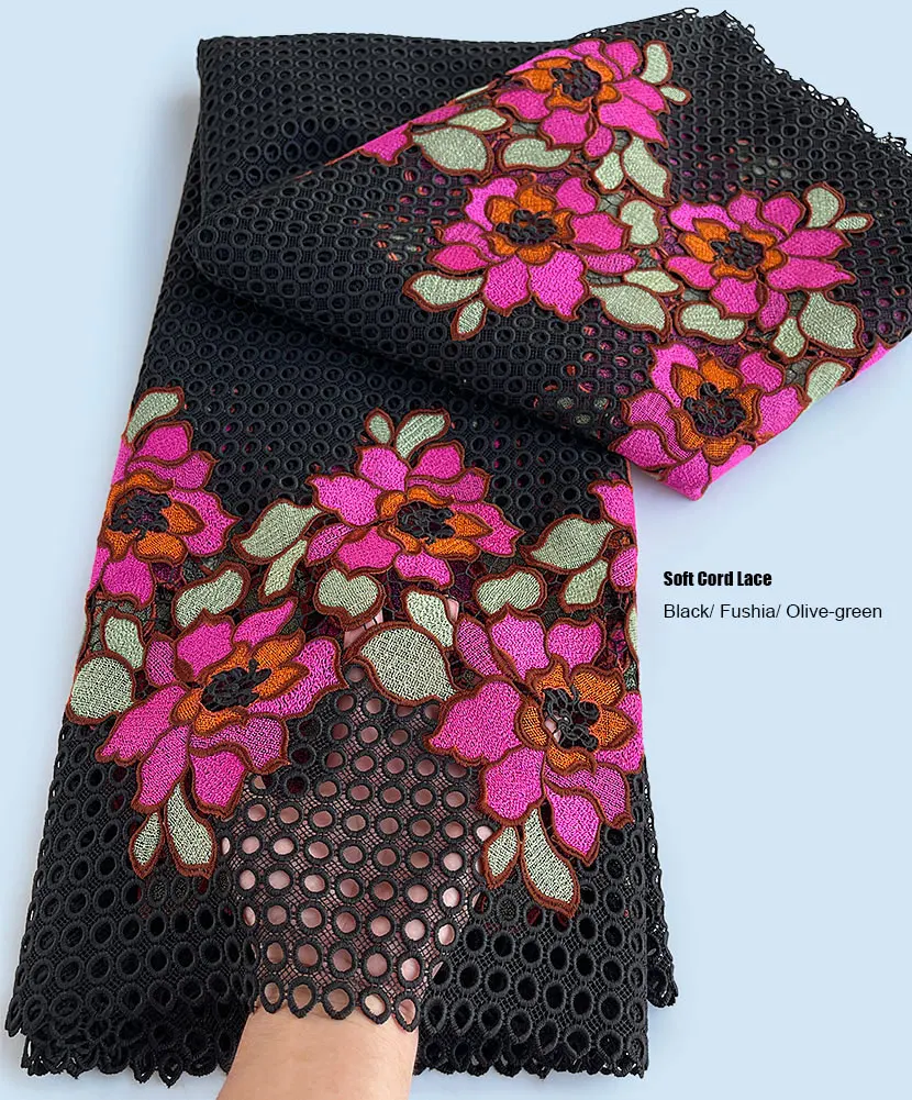 

Skin Friendly Cord Lace Neat Embroidery African Guipure Fabric Latest 2025 Nigerian Water Soluble Wear Inspired Sewing Cloth
