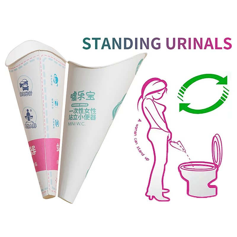 12pcs Women Urinal Outdoor Travel Camping Portable Female Urinal Disposable Paper Urination Device Stand Up Pee Outdoor Toilet