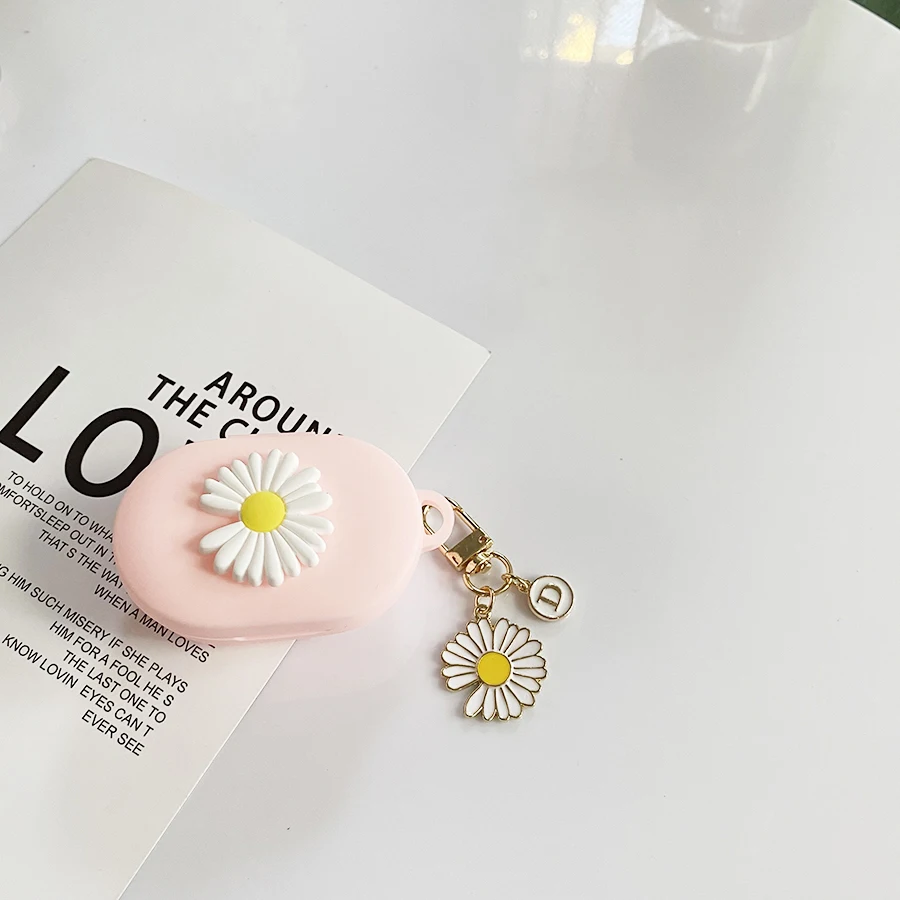 Fashion Daisy Flower Case for xiaomi Air3 SE case Cute Silicone Earphone Cover with Keychain Accessory Box for xiaomi Air3SE