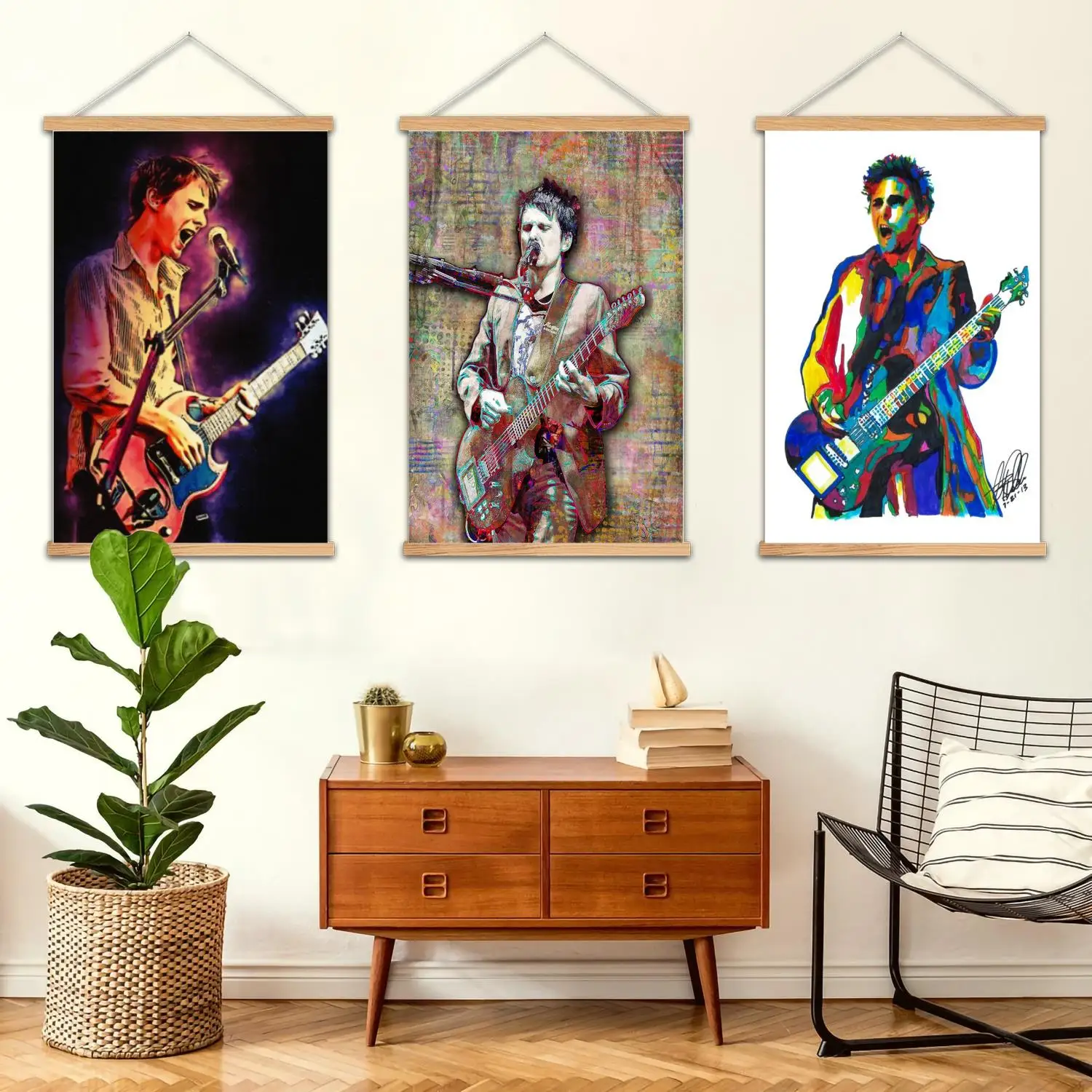 Matthew Bellamy Framed Wall Painting Canvas Art Poster, Wall Art  Modern Family Bedroom Decor Posters,Decorative painting