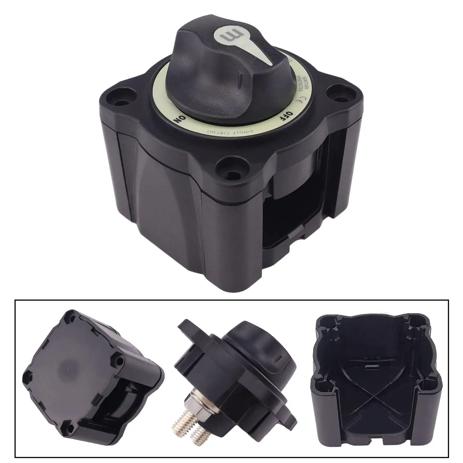 

Plastic Battery on Off Cutoff Switch 300A Waterproof Knob Type for Marine Boat RV Electric System