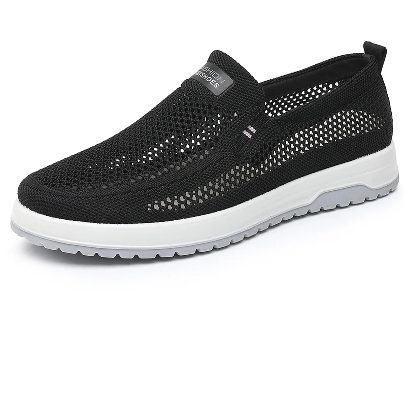 

Мужские сетчатые туфли, черные легкие повседневные Лоферы без шнуровки для вождения, лето 2024