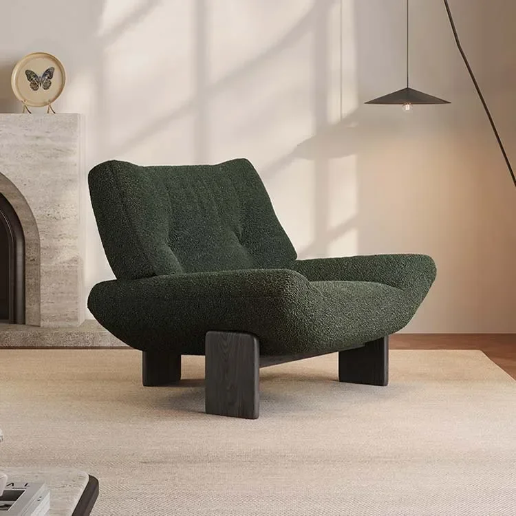 

Single sofa chair designer solid wood foot lazy chair