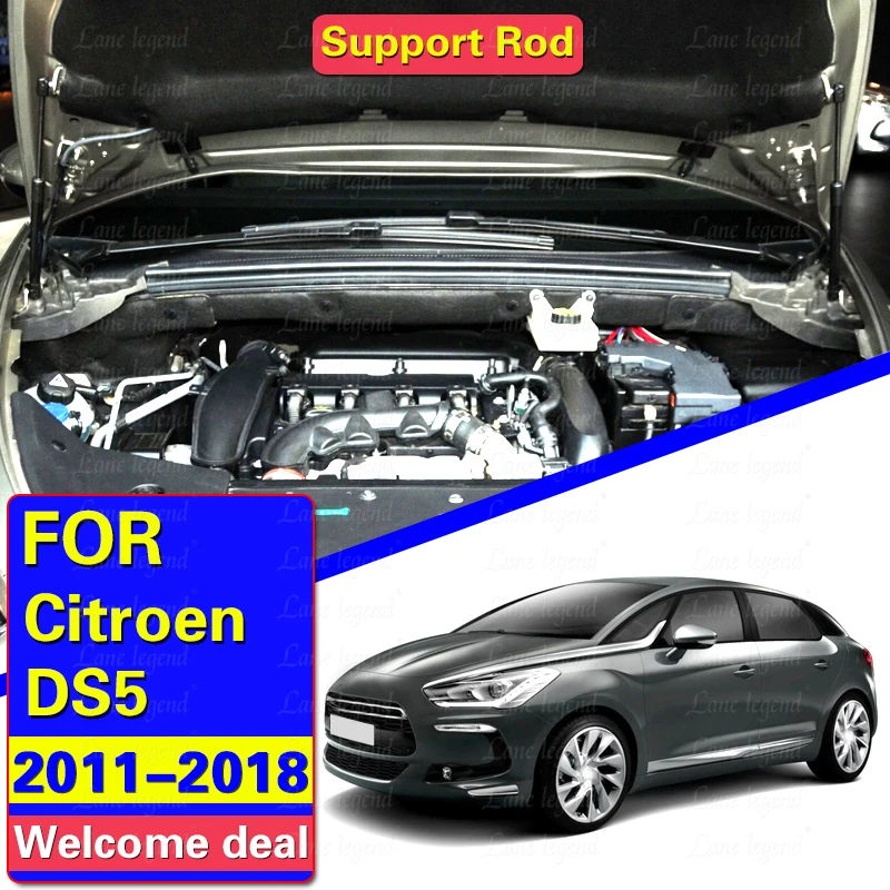 For DS 5 2011-2018 Citroen DS5 Front Hood Bonnet Gas Struts Lift Support Hydraulic Rod Shock Damper Absorber Prop Rod Pistons