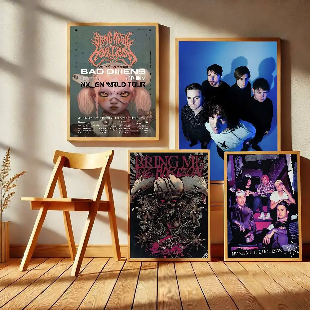 Rock Band B-Bring M-Me The H-Horizon Movie Sticky Posters Vintage Room Bar Cafe Decor Nordic Home Decor
