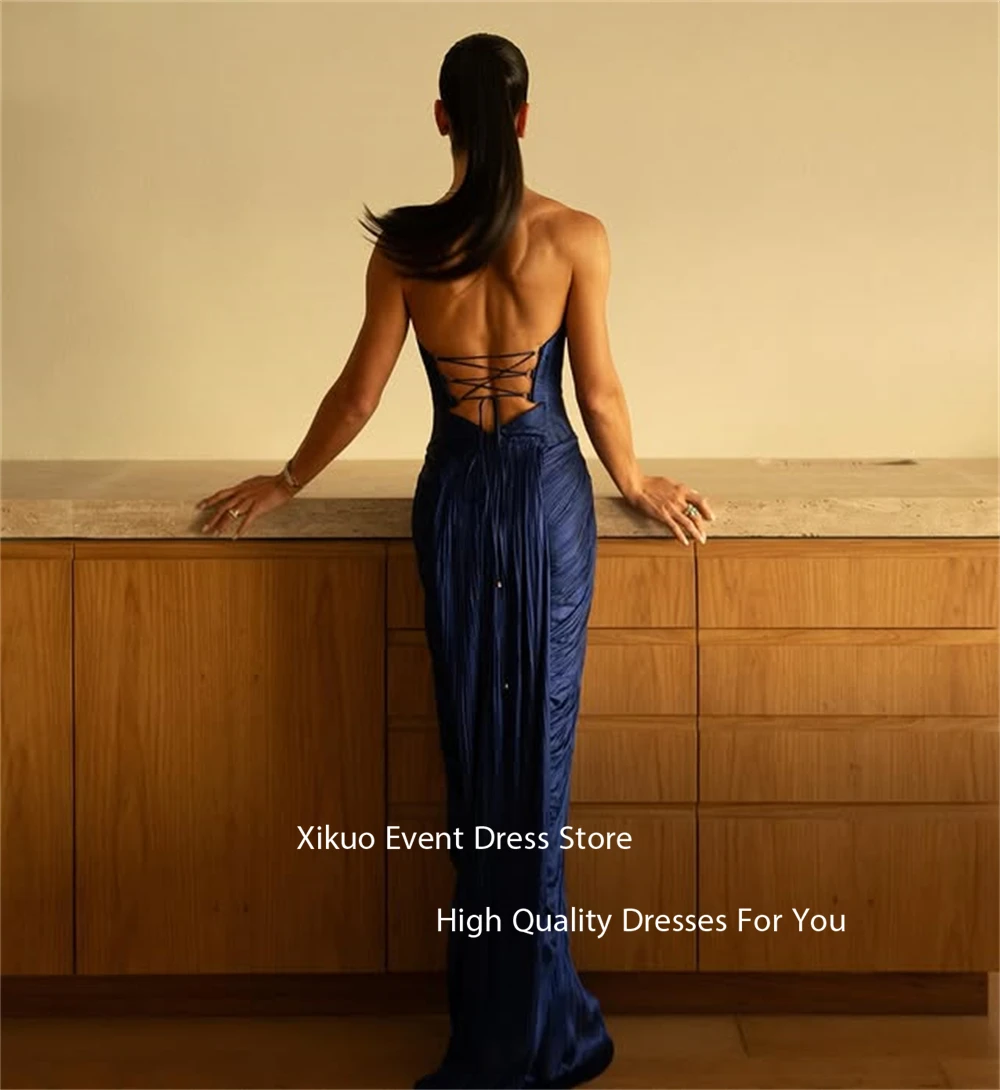 Xikuo Graceful Chiffon Prom Gowns Long Mermaid Sweetheart Vestidos Para Eventos Summer Backless Party Evening Dresses Customized image 2