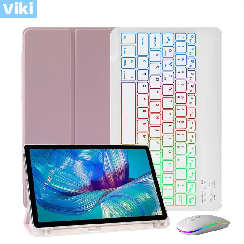 

Tablet Cover for Lenovo Tab P11 TB-J606F P11 Plus 2021 11 Inch TB-J606F TB-J616F Wireless Rainbow Backlit Keyboard Mouse Case