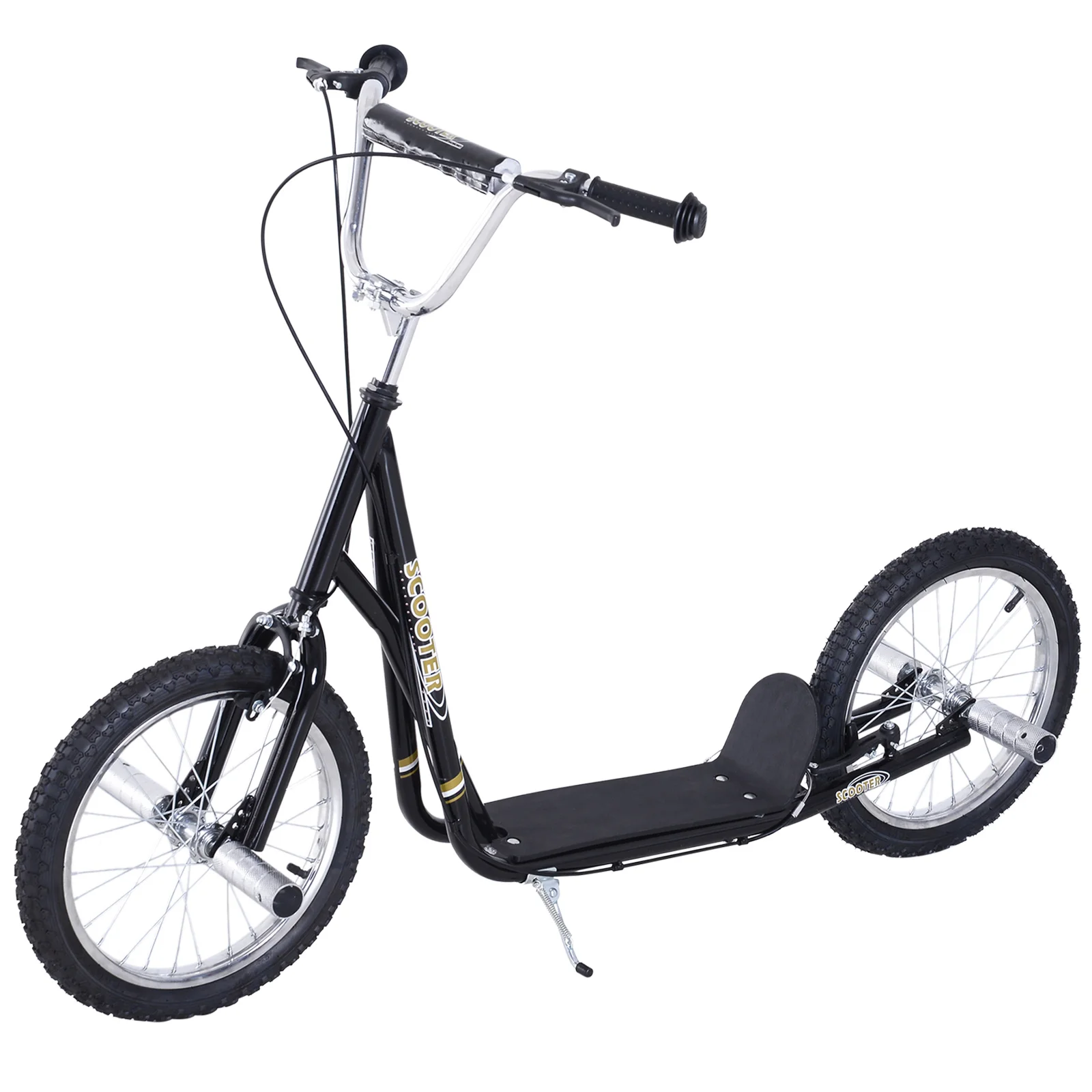 Homcom scooter voor kinderen +5 jaar met verstelbaar stuur 143X58X100 cm zwart - afbeelding 1