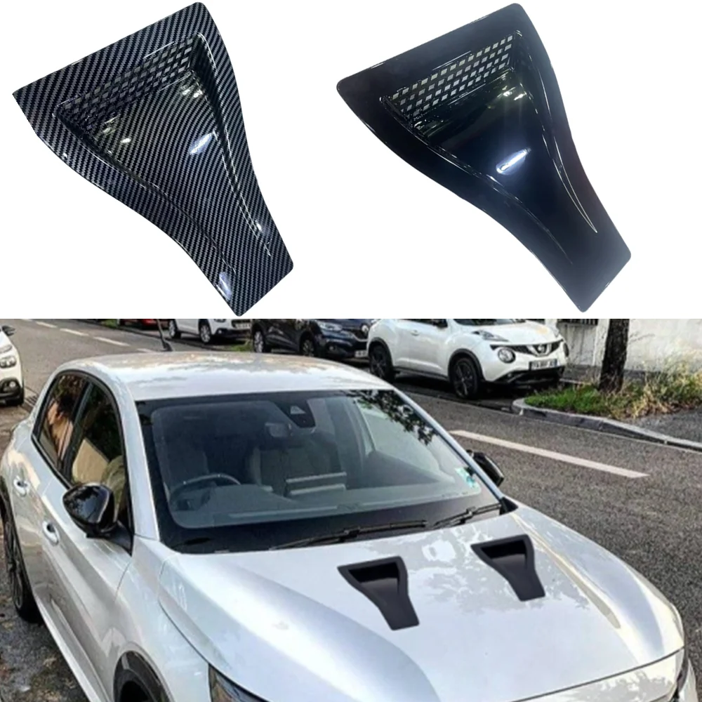 For Peugeot 408 4008 308 3008 5008 508 208 301 407 Engine Hood Vent Louvers Air Scoop Bonnet Vent Air Intake Cover Naca Style