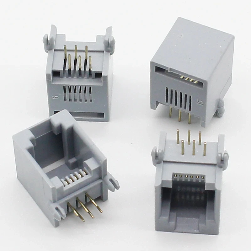10Pcs/Lot Grey RJ12…