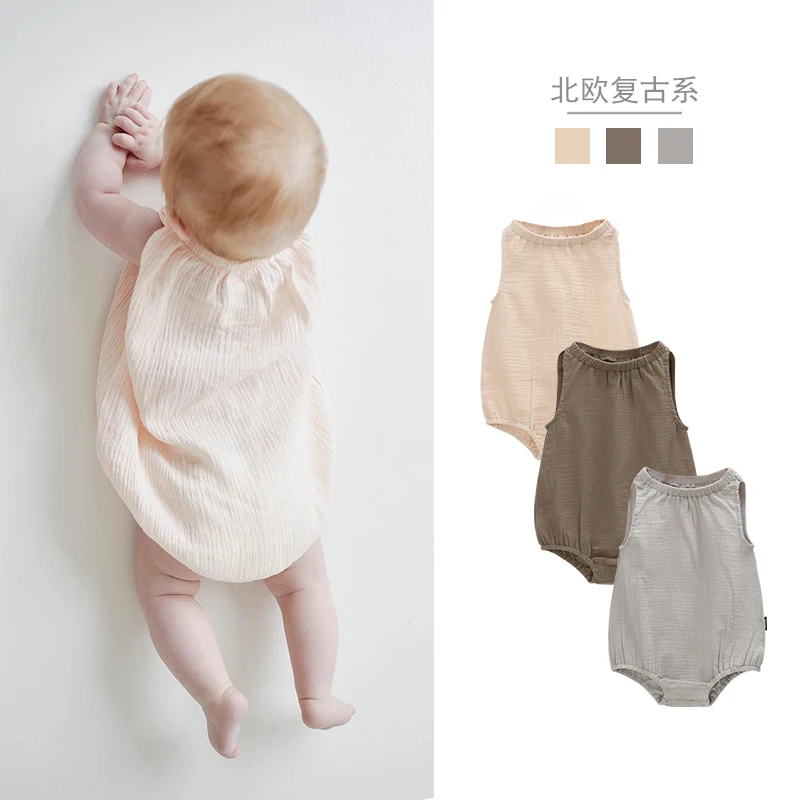 

Jenny&Dave 2023 Nordic style new product light and thin pure cotton baby summer romper male baby female bodysuit sleeveless clim