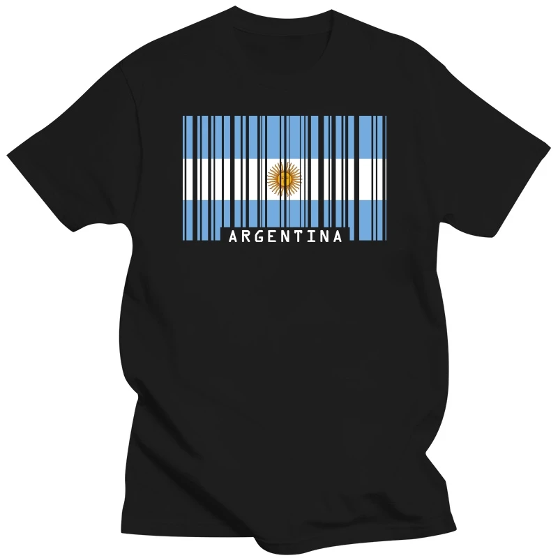 Summer T Shirt Men High Quality Argentina Barcode Style Flag - Mens Crewneck T-Shirt T Shirts Unisex S-5Xl Xs-5Xl Custom Gift