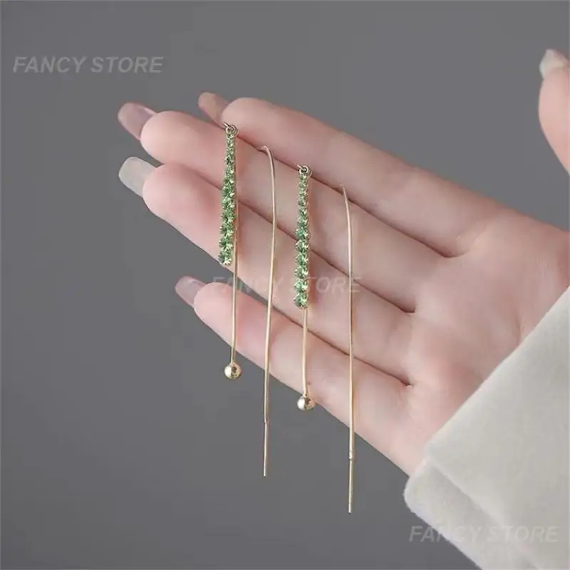 1/2/3PAIRS Luxury Elegant Earrings High Quality Workmanship Artificial Crystal Fashion Women Jewelry Green Zircon Earrings