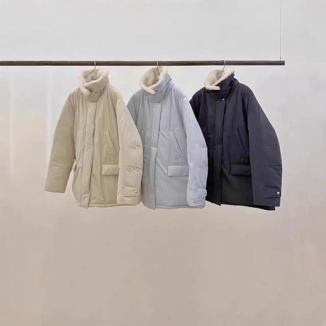 سترة شتوية دافئة من إيست جيت إيروم بياقة كلاسيكية، مصنوعة من ريش البط الأبيض بنسبة 90٪، بدون قبعة، قابلة للطي، مصنوعة من أليا...