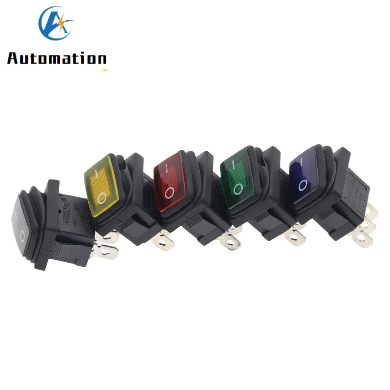 1PCS KCD1 Waterproof Switch 10A / 250V IP67 3PIN 12V / 220V LED Button Switch Rocker Boat Type Switch ON-OFF ON-ON