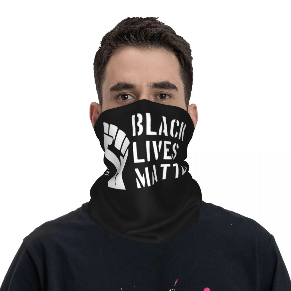 Black Lives Matter - Black Powerfist Bandana Neck Gaiter Printed Mask Scarf Multifunction Headband Running For Men Adult Winter