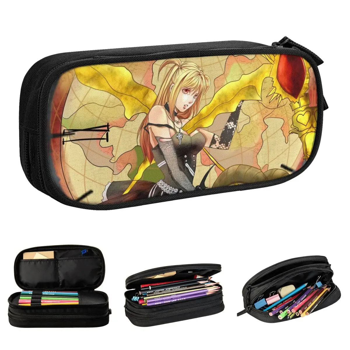 Estuche clásico de lápices de Anime Misa Amane Death Note, estuches de Manga japonés, bolígrafos para estudiantes, suministros escolares, papelería de regalo