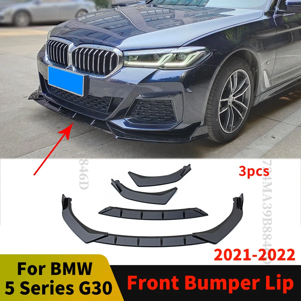 Guard Splitter Carbon Black Front Bumper Lip Chin Tuning Accessories For BMW G30 2021 2022 530i 525i 540i M 5 Series Decoration