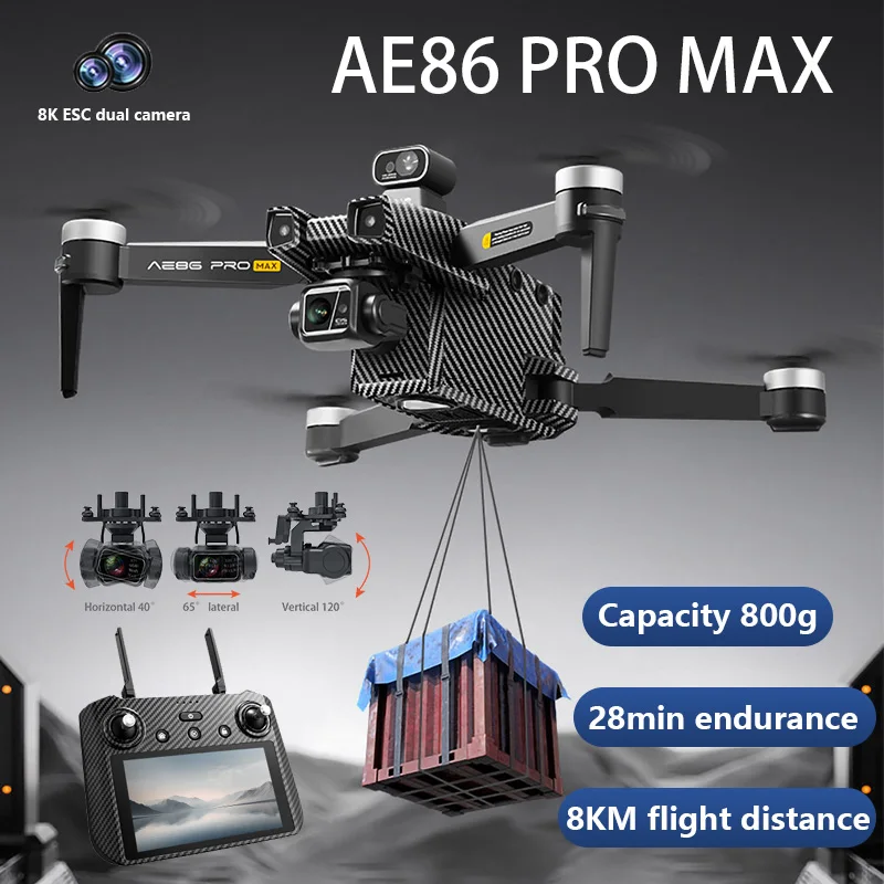 New AE86 Pro Max Drone Dual Camera 360° laser obstacle avoidance 3-Axis Gimbal Brushless power WIFI 5G Airdrop Quadcopter