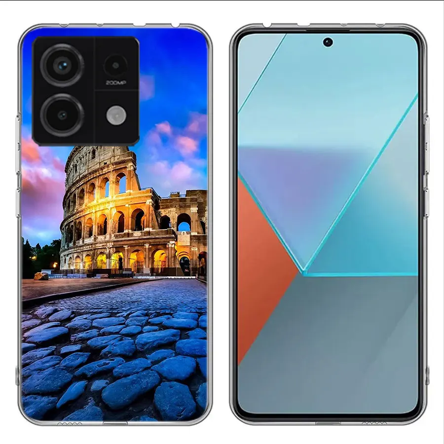 Colosseum Rome Italy Clear Phone Case For Xiaomi Redmi 12 12C 10 10A 10C 9 9A 9C 9T Note 13 12 Pro + 12S TPU 8 8A 7 7A Pattern S